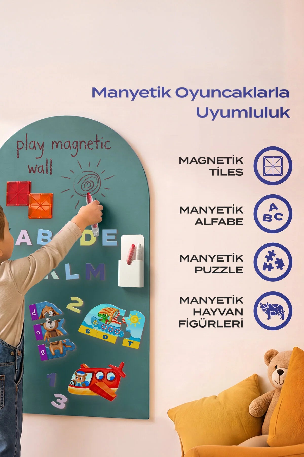 Manyetik Duvar Panosu – Lagün | 60x95 cm