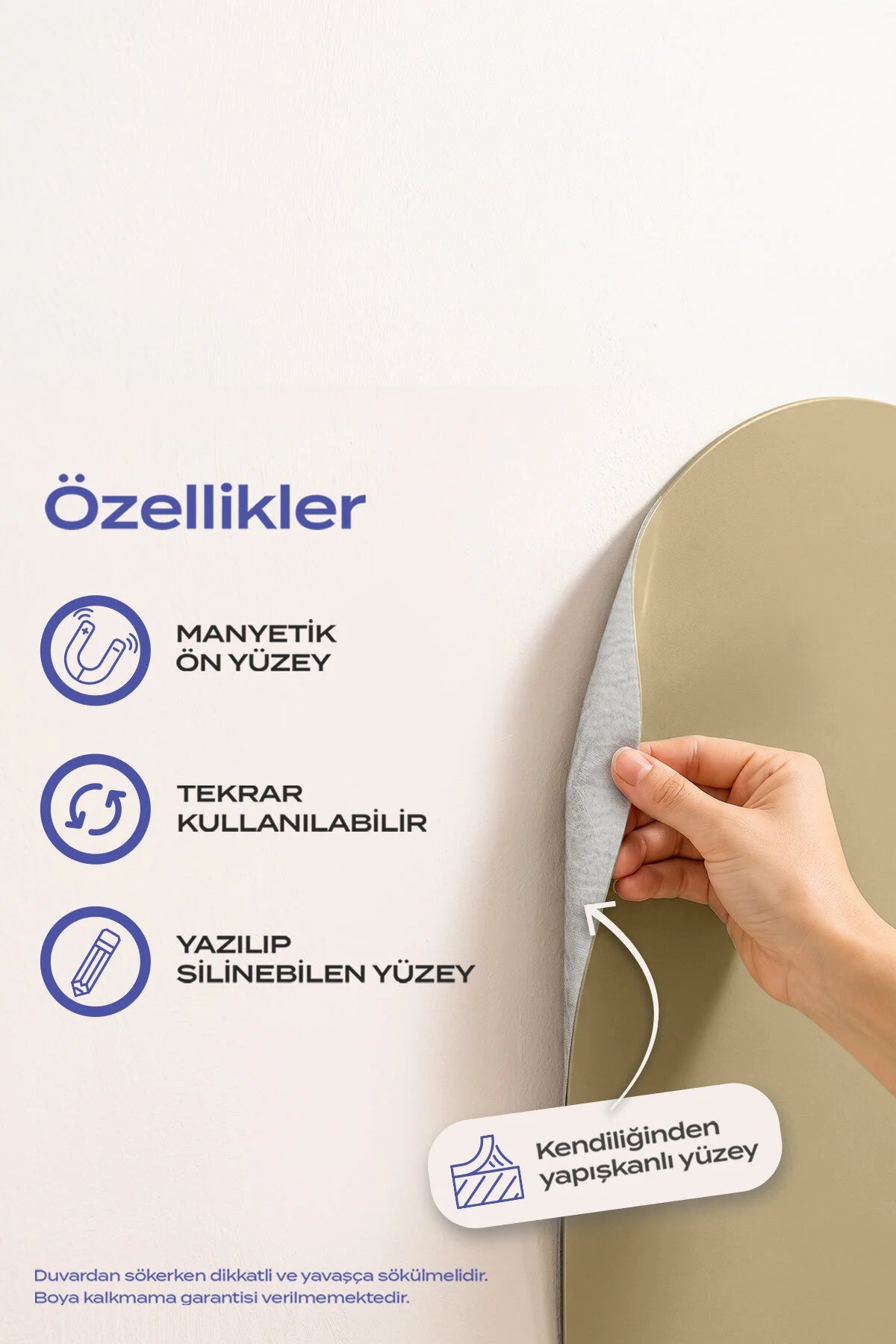 Manyetik Duvar Panosu – Yulaf/Bej | 60x95 cm