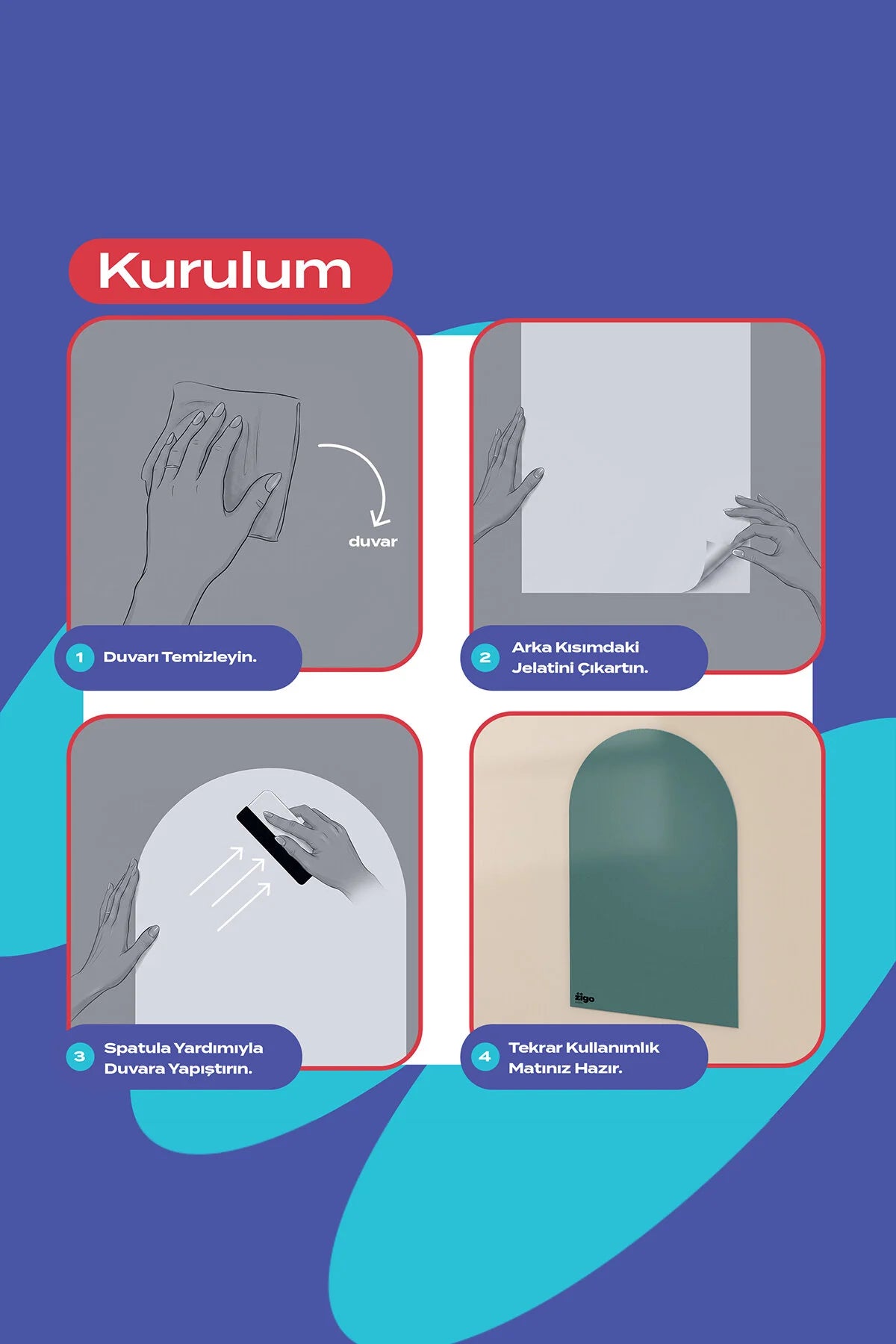 Manyetik Duvar Panosu – Lagün | 60x95 cm